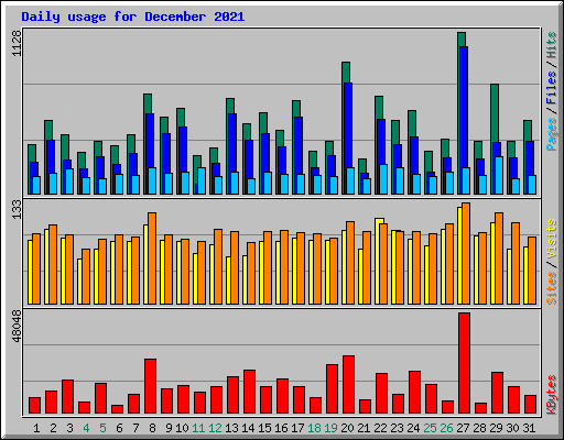 Daily usage for December 2021