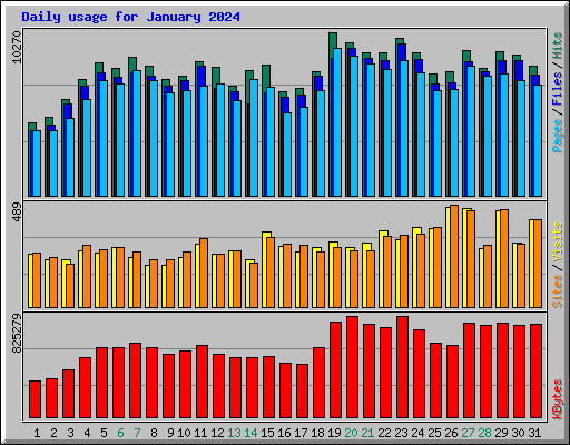 Daily usage for January 2024