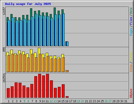 Daily usage for July 2025
