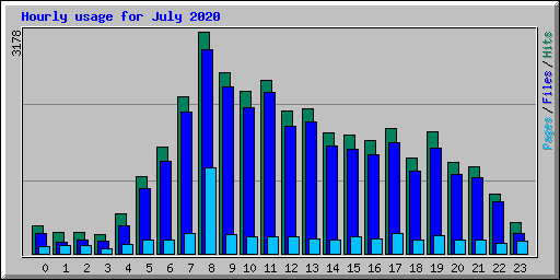 Hourly usage for July 2020