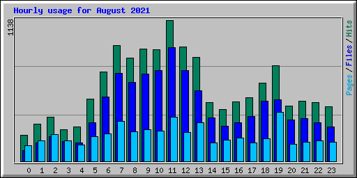 Hourly usage for August 2021