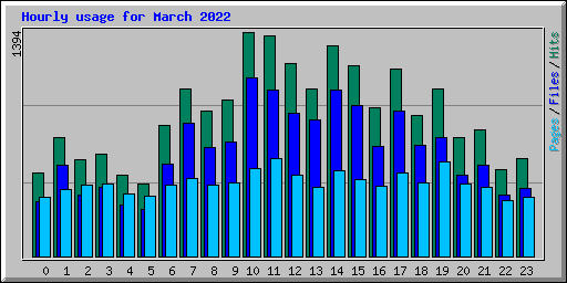 Hourly usage for March 2022