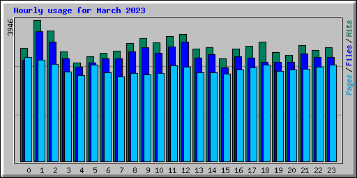 Hourly usage for March 2023