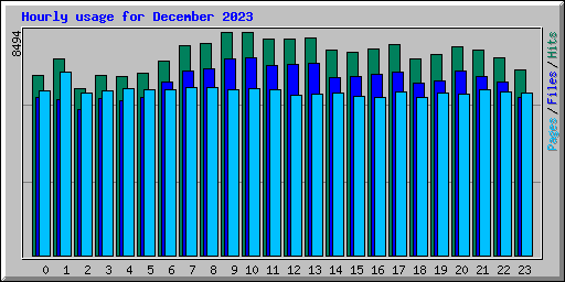 Hourly usage for December 2023